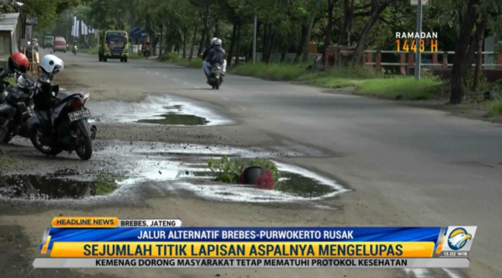 Jelang Musim Mudik, Jalur Alternatif Brebes-Purwokerto Rusak