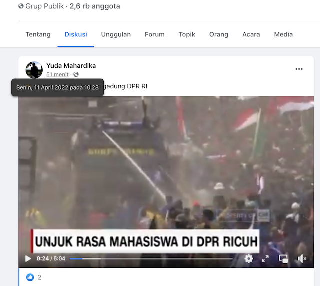 [Cek Fakta] Video Situasi Unjuk Rasa Mahasiswa Ricuh di DPR? Ini Faktanya
