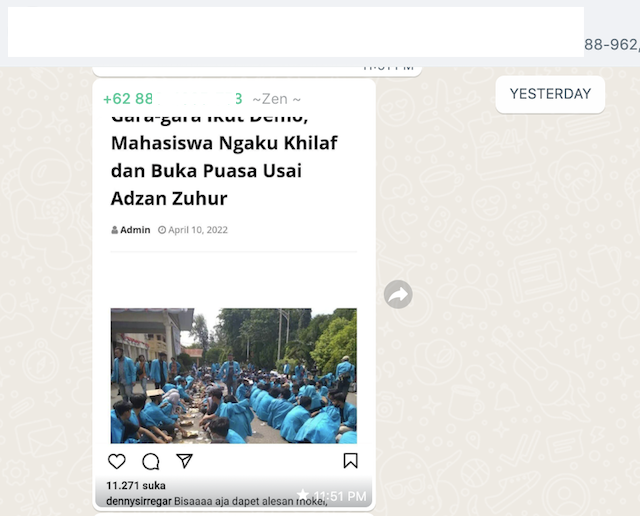[Cek Fakta] Foto Mahasiswa Khilaf Buka Puasa usai Azan Zuhur Gara-Gara Demo? Ini Faktanya