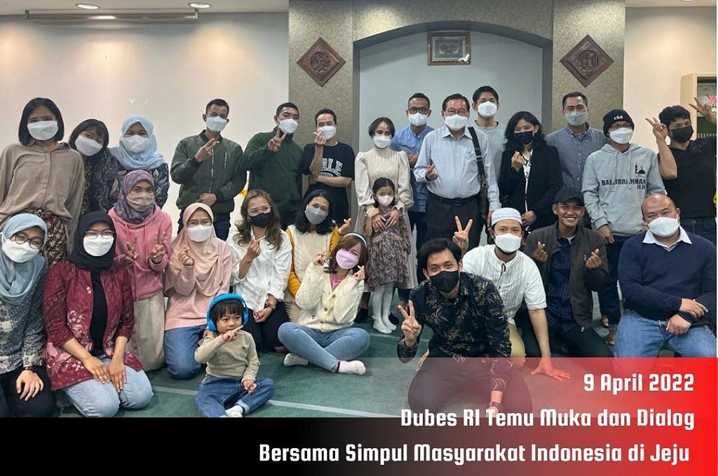 Dubes Sulis menemui simpul-simpul WNI di Jeju, Korsel, 9 April 2022. (Kemenlu RI)