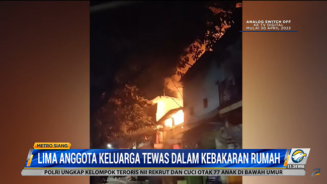 Sebuah Bengkel Terbakar, Lima Anggota Keluarga Tewas