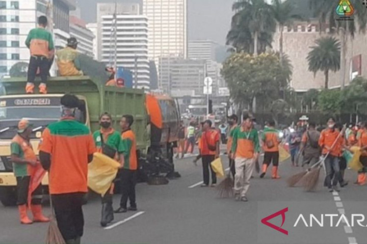 4,59 Ton Sampah Terkumpul dari 2 Lokasi Demo di DKI Jakarta