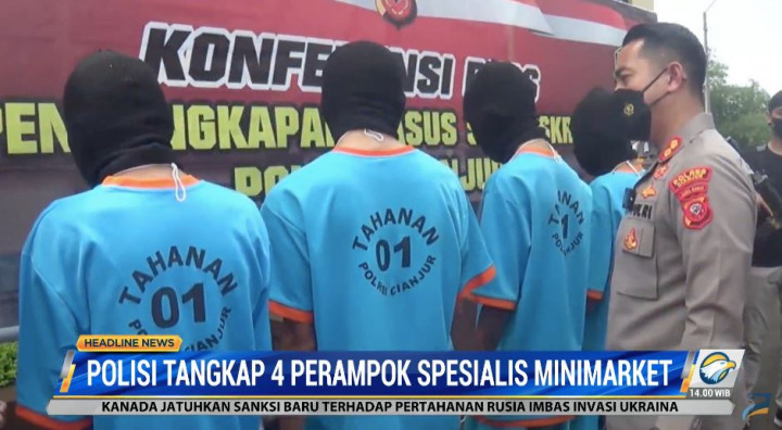 Polisi Tangkap 4 Perampok Spesialis Minimarket di Cianjur