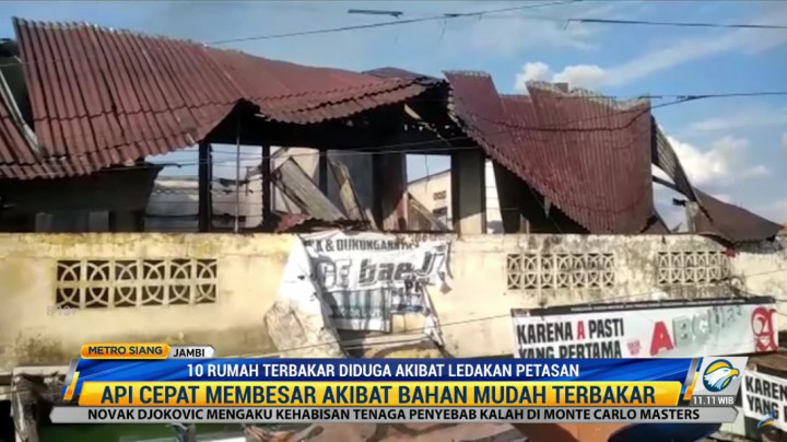 10 Rumah Terbakar, Diduga Akibat Percikan Api Petasan