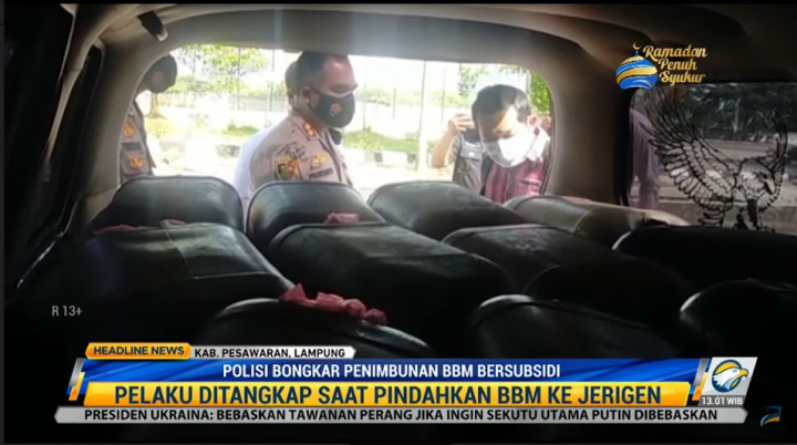 Polisi Bongkar Penimbunan BBM Bersubsidi di Lampung