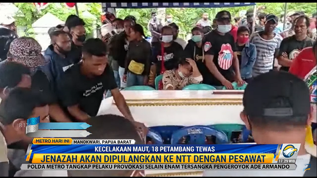 18 Jenazah Korban Kecelakaan Maut di Papua Dipulangkan ke NTT