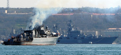 Ukraina serang kapal perang Rusia dengan rudal./AFP