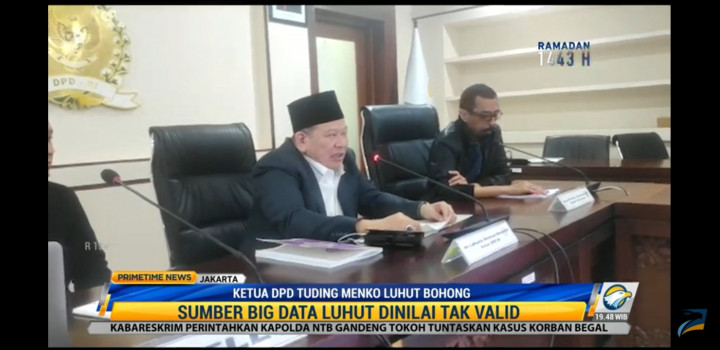Ketua DPD La Nyalla Mattalitti Tuding Menko Luhut Bohong