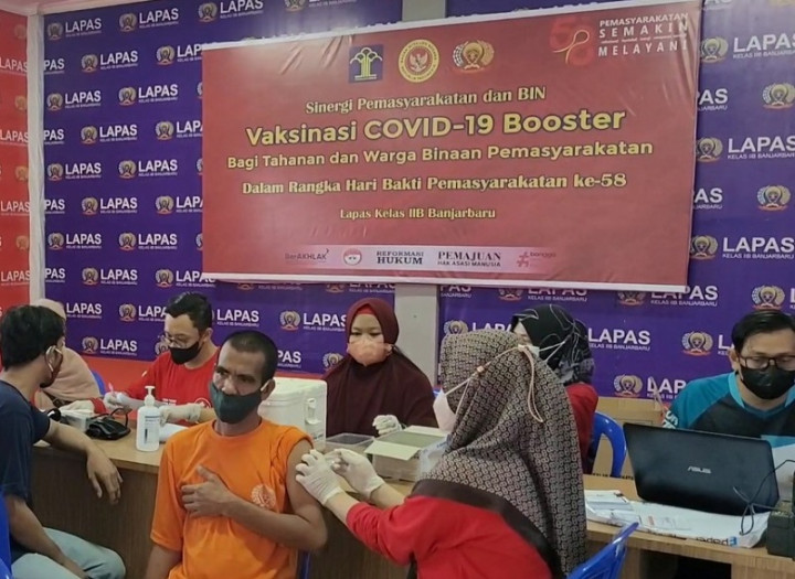 Narapidana di Kalsel Disuntik Vaksin <i>Booster</i>