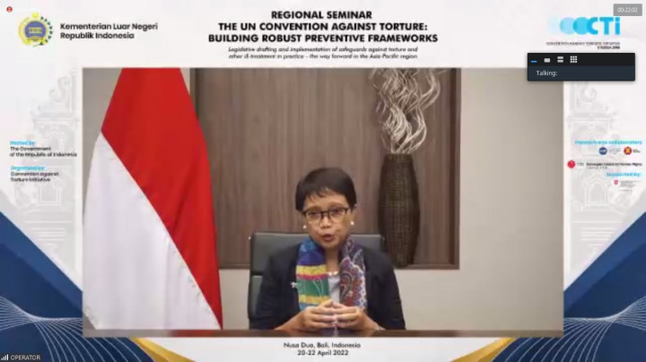 Menlu Retno Bagikan 3 Strategi Pencegahan Tindak Penyiksaan