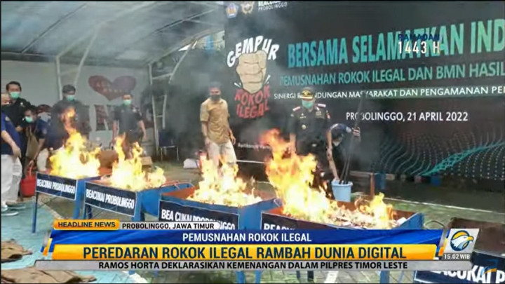 Bea Cukai Probolinggo Musnahkan Rokok Ilegal