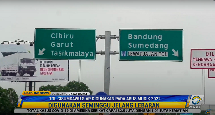 Tol Cisumdawu Siap Digunakan Pada Arus Mudik Lebaran 2022