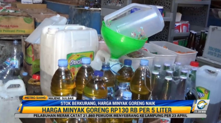 Harga Minyak Goreng di Majene Tembus Rp26 Ribu Per Liter