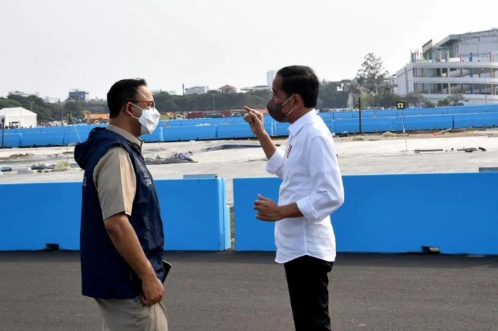 Didampingi Anies, Jokowi Tinjau Sirkuit Formula E