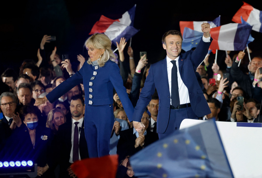 Momen Emmanuel Macron Rayakan Kemenangan di Pilpres Prancis