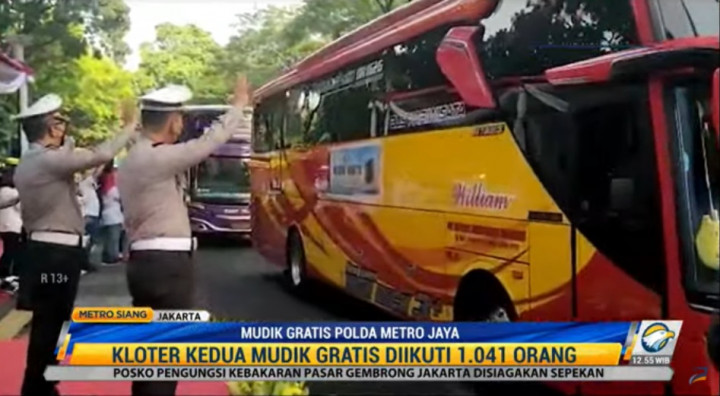 21 Bus Rombongan Mudik Gratis Polri Kloter Kedua Dilepas