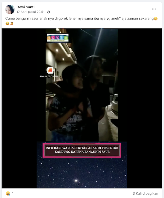 [Cek Fakta] Viral Video Anak Digorok Ibu Kandung karena Bangunkan Sahur? Begini Faktanya