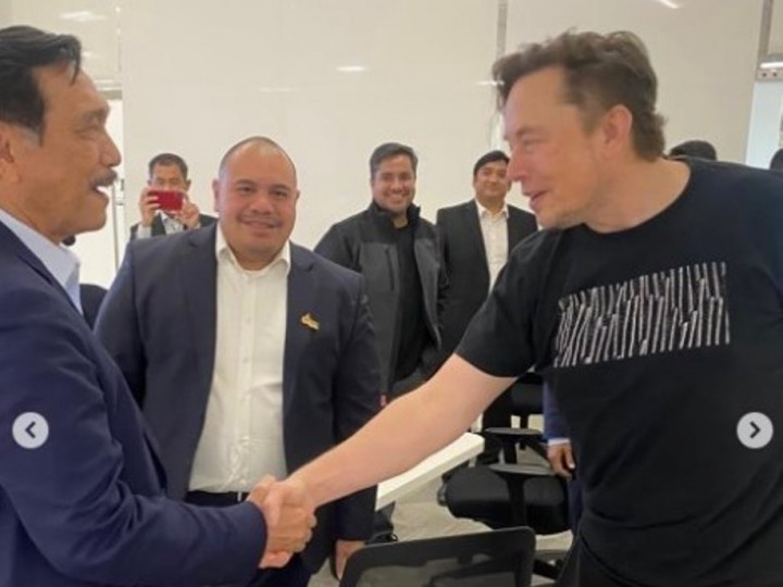 Luhut dan Pandu Sjahrir Temui Elon Musk Bahas Mobil Listrik hingga B20
