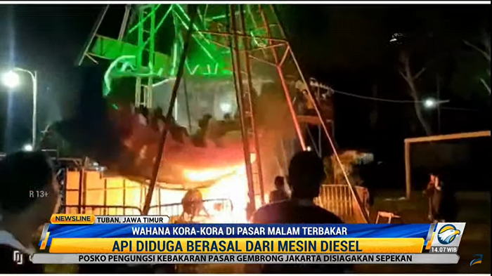 Diduga Ini Penyebab Kora-Kora di Tuban Terbakar Hebat