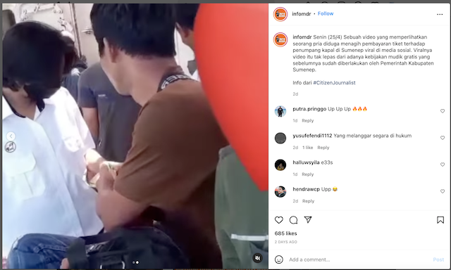[Cek Fakta] Viral Video Pungutan Biaya Mudik Gratis di Sumenep? Begini Faktanya