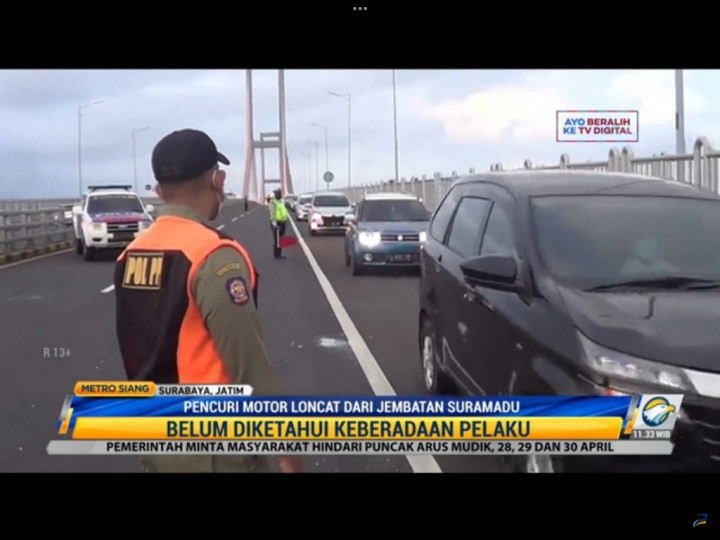 Terpojok, Pencuri Motor Nekat Loncat dari Jembatan Suramadu