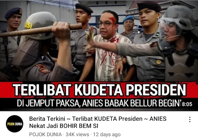 [Cek Fakta] Beredar Video Anies Baswedan Babak Belur dan Dijemput Paksa karena Terlibat Kudeta Presiden?