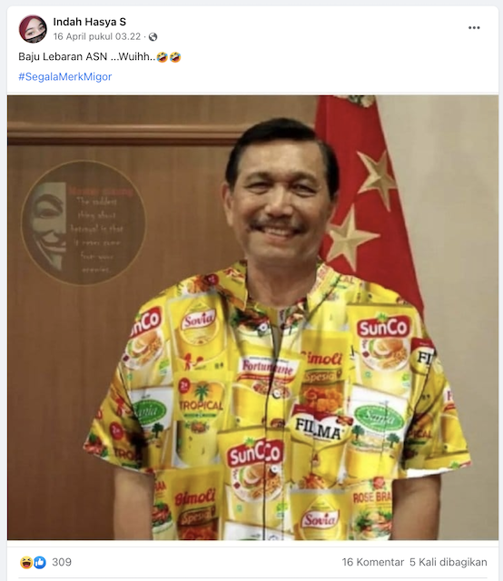 [Cek Fakta] Beredar Foto Menko Luhut Kenakan Baju Lebaran Khusus ASN? Begini Faktanya