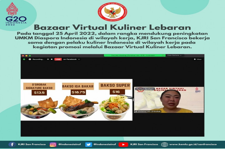 Gelar Bazar Kuliner, KJRI San Francisco Dorong Makanan RI Semakin Mendunia