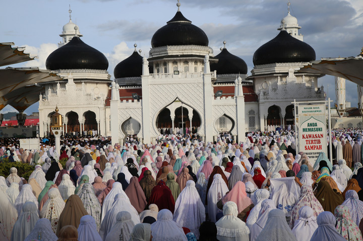 Foto: Pelaksanaan Salat Idulfitri di Masjid Raya Baiturrahman Banda Aceh