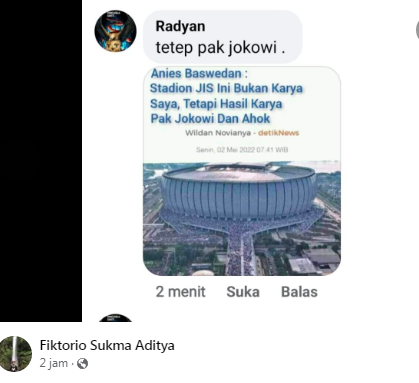 Foto tangkapan layar informasi yang beredar di media sosial