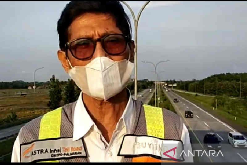 Tangkapan layar GM Operasi Astra Tol Cipali Suyitno saat memberi penjelasan terkait arus lalu lintas di jalan tol Cikopo Palimanan. ANTARA/Khaerul Izan