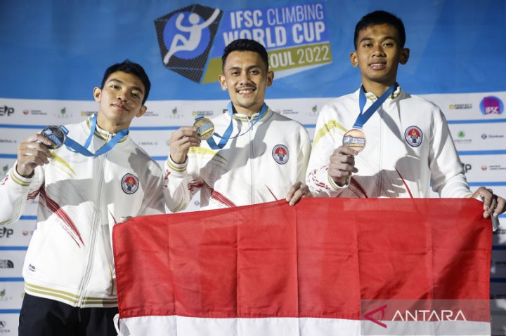 Indonesia Sapu Bersih Podium Nomor Speed Piala Dunia Panjat Tebing