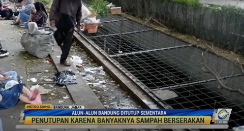 Sampah Menumpuk, Alun-Alun Bandung Ditutup