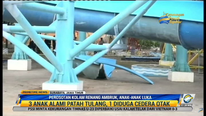 Korban Seluncuran Kenpark Surabaya: 3 Patah Tulang, 1 Cedera Otak