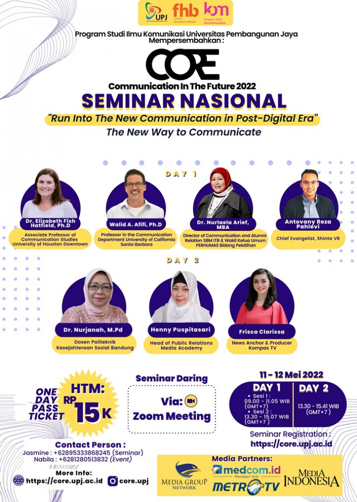 Seminar Nasional CORE UPJ 2022 Kupas Dunia Komunikasi Era Pasca Digital
