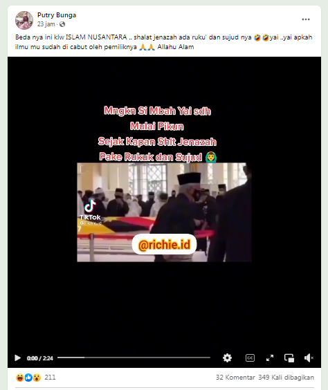 [Cek Fakta] Video Salat Jenazah Islam Nusantara Pakai Rukuk dan Sujud? Ini Faktanya