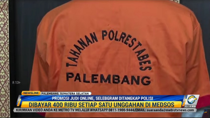 Selebgram di Palembang Ditangkap karena <i>Endorse</i> Judi Online