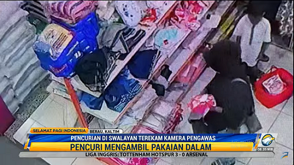 Aksi Pengutil Pakaian Dalam di Swalayan Terekam Kamera CCTV