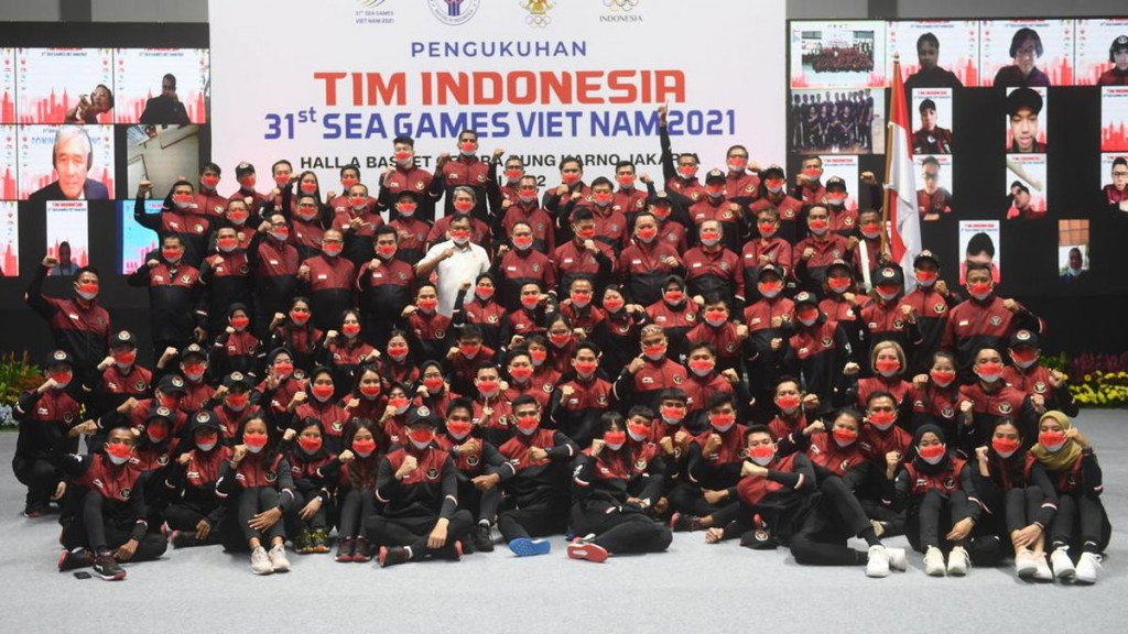 Kontingen atlet Indonesia untuk SEA Games 2021 Hanoi, Vietnam. (ANTARA)