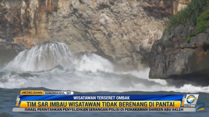 6 Wisatawan Terseret Ombak di Gunungkidul Diselamatkan