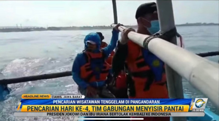 Pencarian Orang Hilang di Pantai Pangandaran Berlanjut