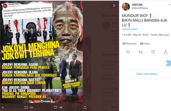 [Cek Fakta] Foto Presiden AS Jemput PM Singapura dan Jokowi hanya Dubes? Ini Faktanya