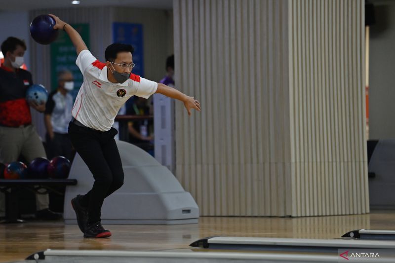 Aksi peboling Indonesia Ryan Leonard Lalisang. (ANTARA FOTO/Aditya Pradana Putra/rwa)