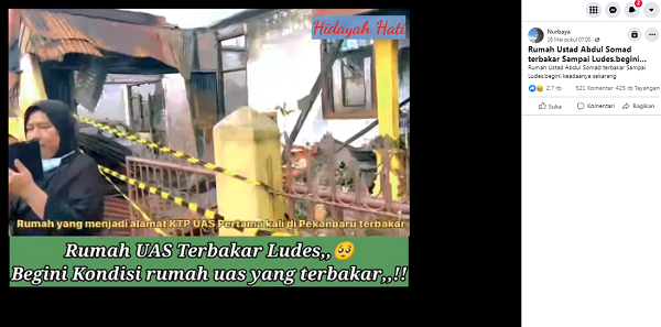 [Cek Fakta] Benarkah Rumah UAS Terbakar? Ini Faktanya