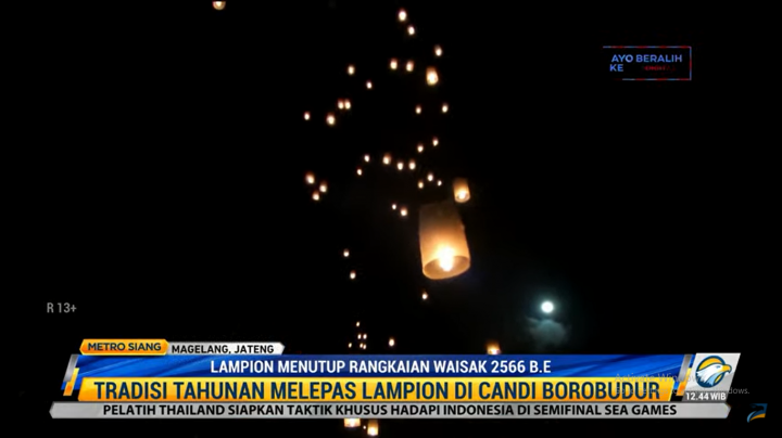 Pelepasan Lampion Jadi Penutup Rangkaian Waisak 2566 B.E.