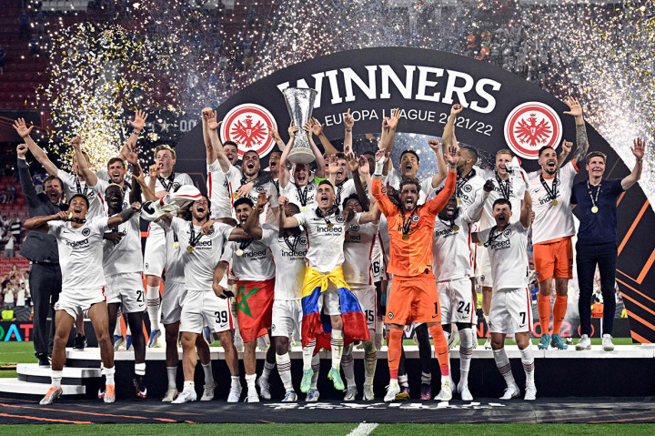 Selebrasi Para Pemain Eintracht Frankfurt Usai Jadi Juara Liga Europa