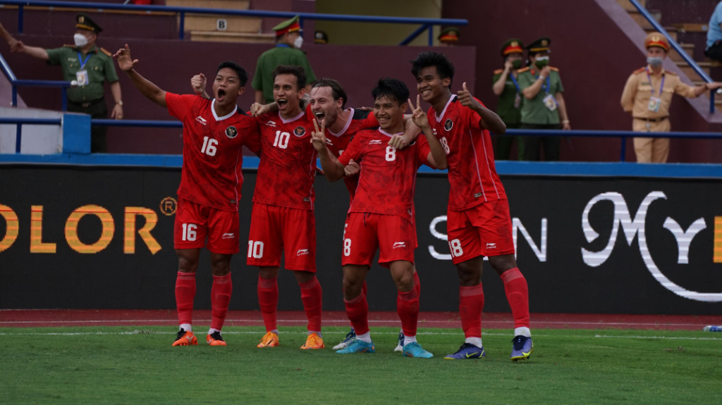 Selebrasi gol para pemain timnas U-23. (Foto: Dokumentasi PSSI)