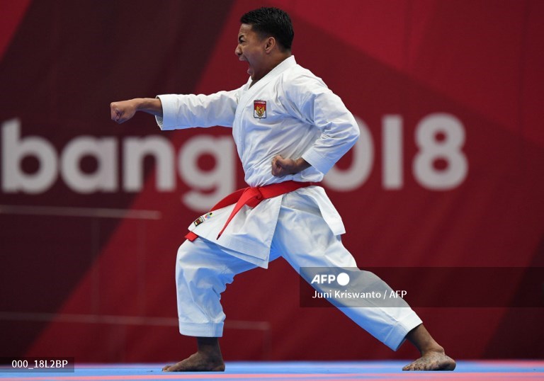 Karateka Ahmad Zigi Zaresta Yuda sumbang emas-Foto AFP