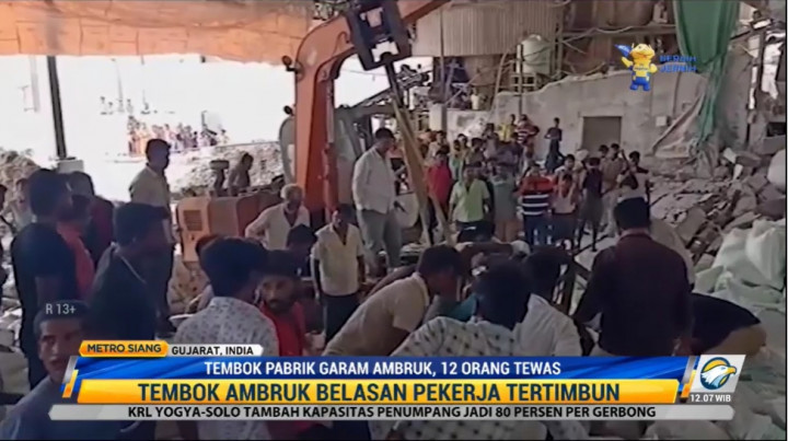 Tembok Pabrik Garam di India Ambruk, 12 Pekerja Meninggal
