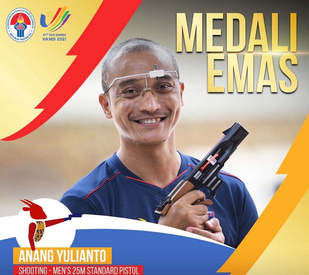 Atlet menembak Indonesia, Anang Yulianto (twitter: @KEMENPORA_RI)